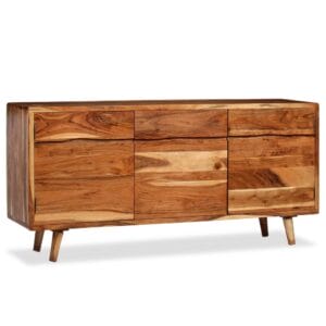 Sideboard Solid Wood with Carved Doors 160x40x75 cm