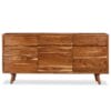 Sideboard Solid Wood with Carved Doors 160x40x75 cm