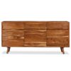 Sideboard Solid Wood with Carved Doors 160x40x75 cm