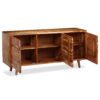 Sideboard Solid Wood with Carved Doors 160x40x75 cm