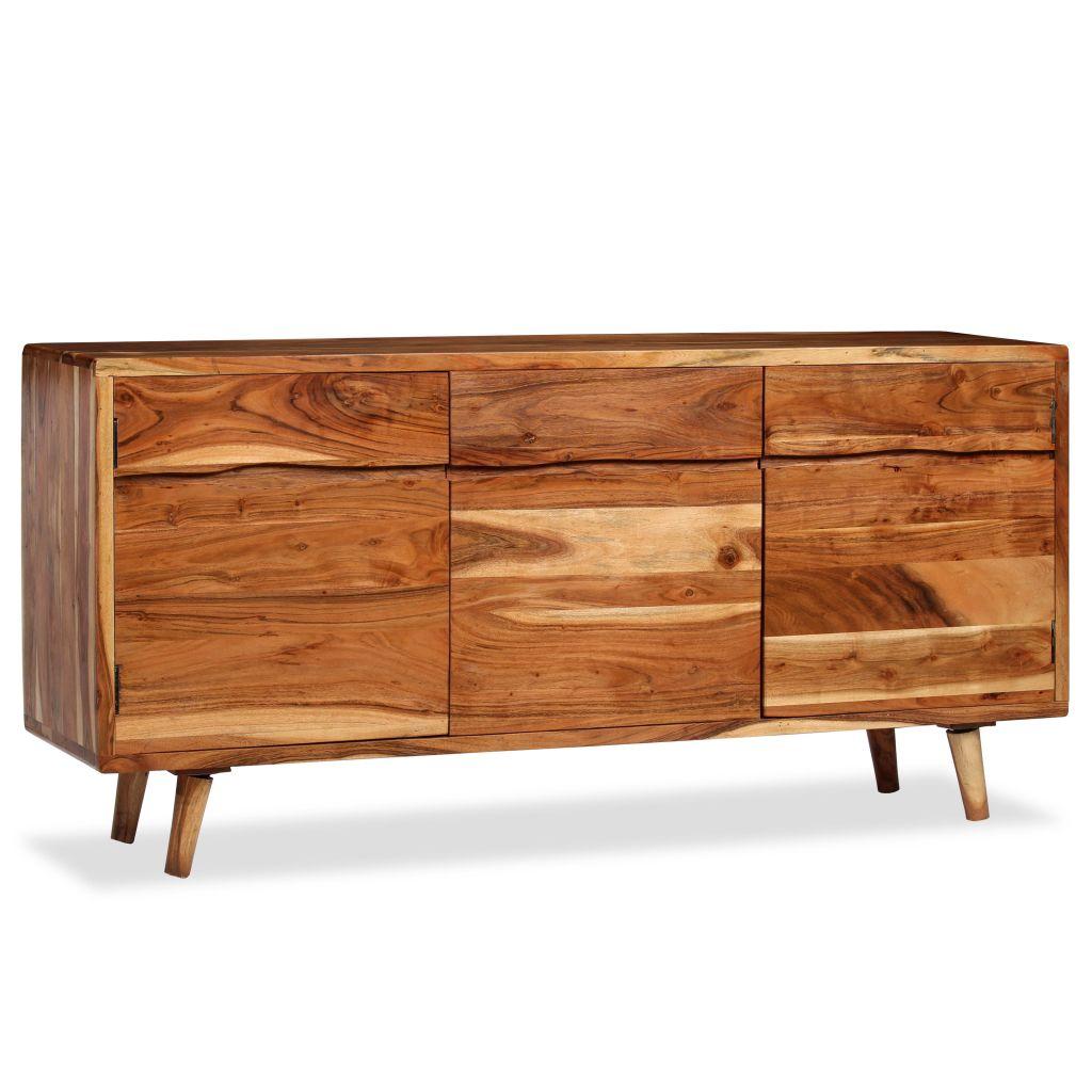 Sideboard Solid Wood with Carved Doors 160x40x75 cm