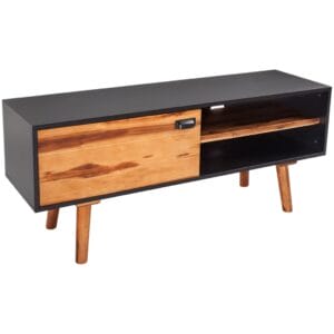 Acacia TV Cabinet Black and Brown 120cm