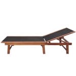 Sun Loungers 2 pcs with Table Solid Acacia Wood and Textilene 4