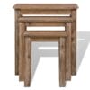 Three Piece Nesting Table Set Solid Acacia Wood