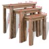 Three Piece Nesting Table Set Solid Acacia Wood