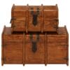 Treasure Chest Set 2 Pieces Solid Acacia Wood Sheesham Finish