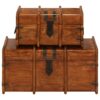 Treasure Chest Set 2 Pieces Solid Acacia Wood Sheesham Finish