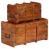 Treasure Chest Set 2 Pieces Solid Acacia Wood Sheesham Finish