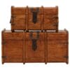 Treasure Chest Set 2 Pieces Solid Acacia Wood Sheesham Finish