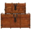 Treasure Chest Set 2 Pieces Solid Acacia Wood Sheesham Finish