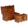 Treasure Chest Set 2 Pieces Solid Acacia Wood Sheesham Finish