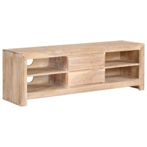 TV Cabinet Solid Acacia Wood 120x30x40 cm Light Brown
