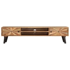 Retro Style TV Cabinet Solid Mango Wood 145x35x35 cm