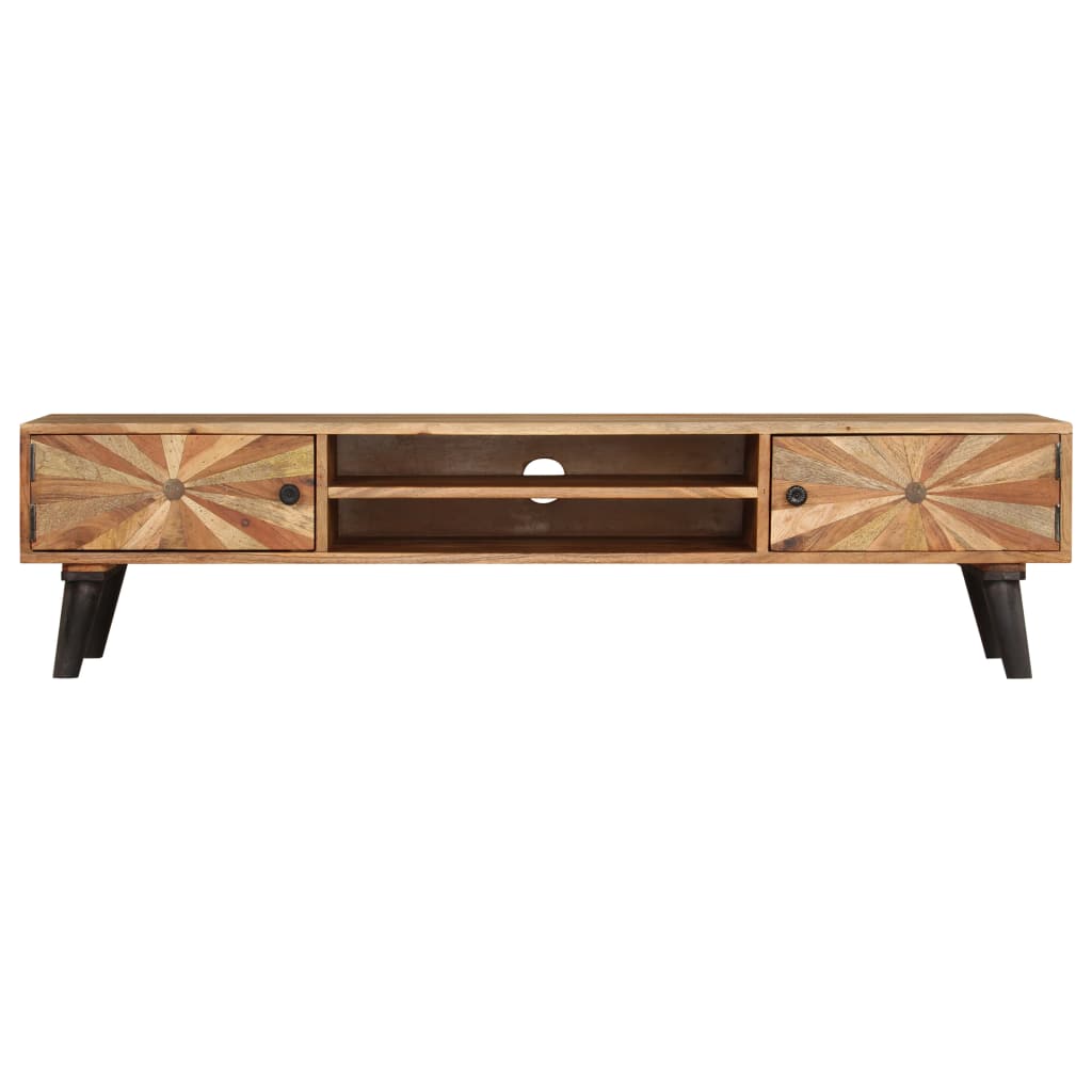 Retro Style TV Cabinet Solid Mango Wood 145x35x35 cm
