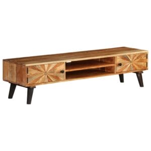 Retro Style TV Cabinet Solid Mango Wood 145x35x35 cm