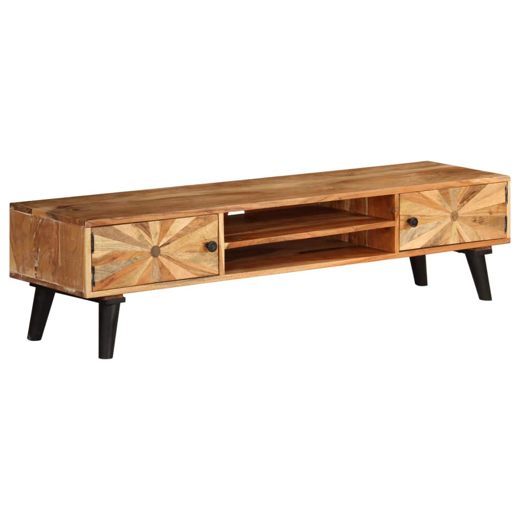 Retro Style TV Cabinet Solid Mango Wood 145x35x35 cm