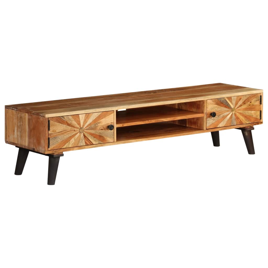 Retro Style TV Cabinet Solid Mango Wood 145x35x35 cm
