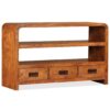 TV Cabinet Solid Wood with Sheesham Finish 90x30x55 cm