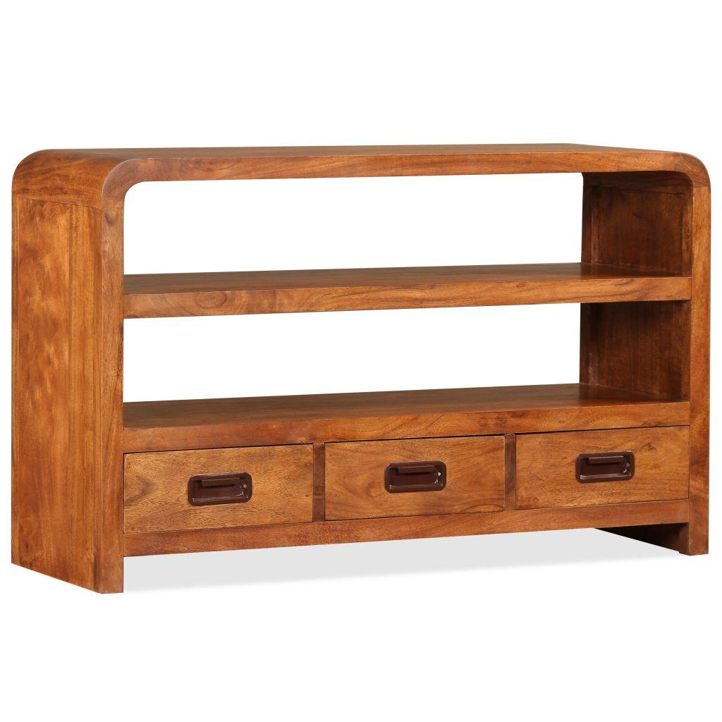 TV Cabinet Solid Wood with Sheesham Finish 90x30x55 cm