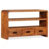 TV Cabinet Solid Wood with Sheesham Finish 90x30x55 cm