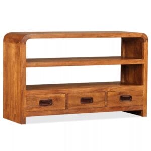 TV Cabinet Solid Wood with Sheesham Finish 90x30x55 cm
