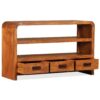 TV Cabinet Solid Wood with Sheesham Finish 90x30x55 cm