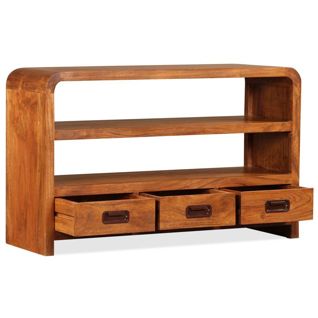 TV Cabinet Solid Wood with Sheesham Finish 90x30x55 cm
