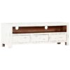 TV Cabinet White 120x30x40 cm Solid Acacia Wood