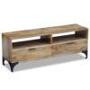 Retro Industrial TV Stand Mango Wood 120x35x45 cm