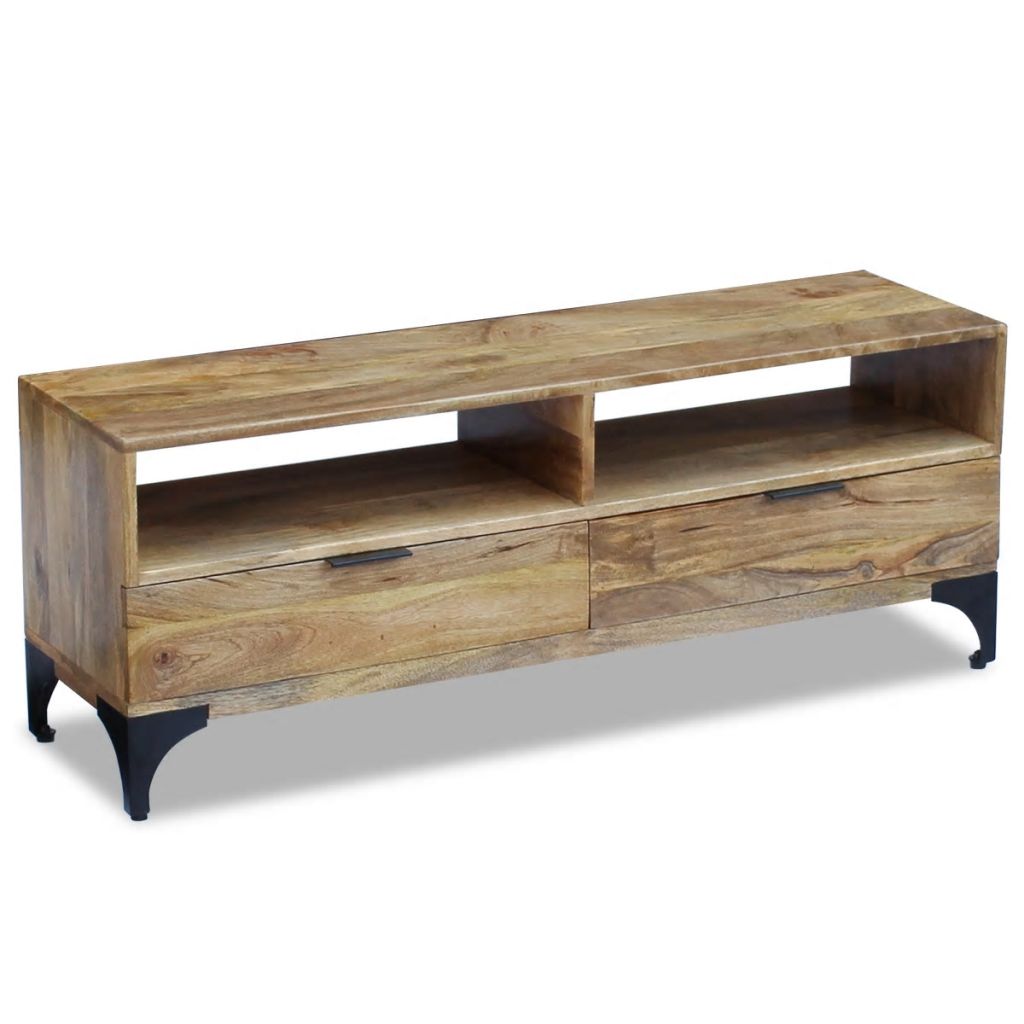 Retro Industrial TV Stand Mango Wood 120x35x45 cm