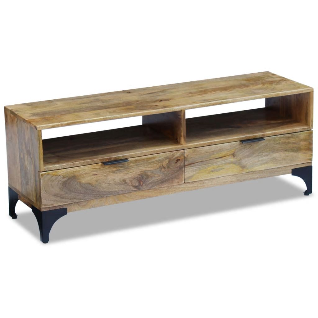 Retro Industrial TV Stand Mango Wood 120x35x45 cm