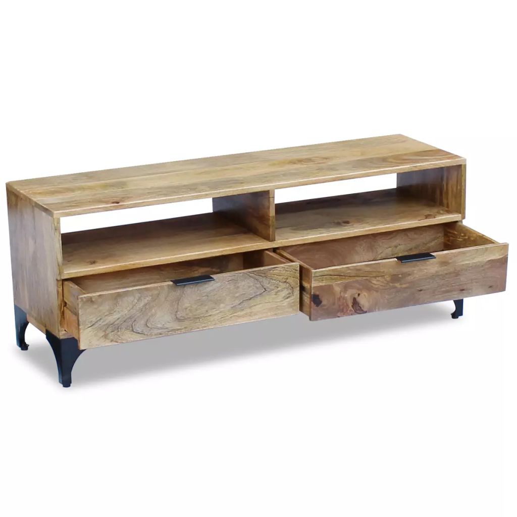 Retro Industrial TV Stand Mango Wood 120x35x45 cm