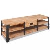 Industrial TV Stand Acacia Wood