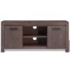 TV Stand Solid Acacia Wood Smoke Look 120x38x55 cm