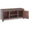 TV Stand Solid Acacia Wood Smoke Look 120x38x55 cm