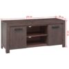 TV Stand Solid Acacia Wood Smoke Look 120x38x55 cm