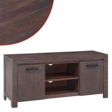 TV Stand Solid Acacia Wood Smoke Look 120x38x55 cm