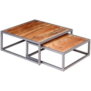 Two Piece Coffee Table Set Acacia Wood