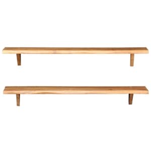 Wall Shelves 2 pcs 120x20x16 cm Solid Acacia Wood