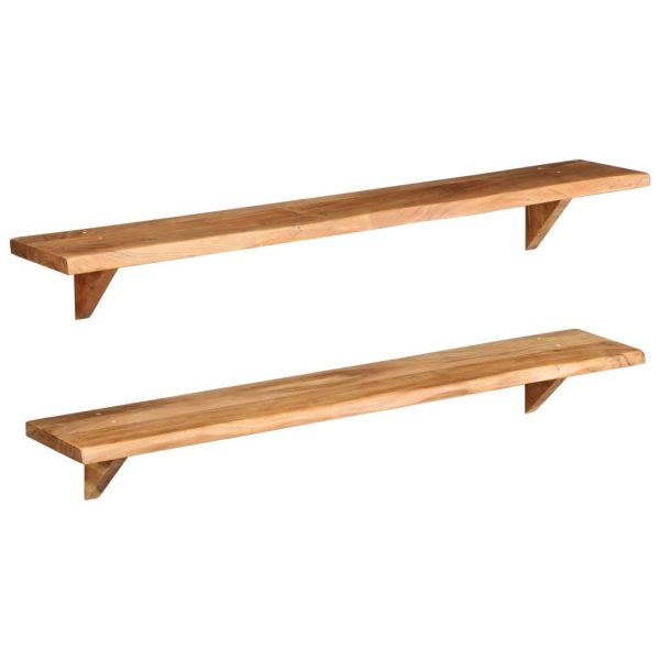 Wall Shelves 2 Pcs 120X20X16 Cm Solid Acacia Wood