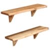 Wall Shelves 2 pcs 60x20x16 cm Solid Acacia Wood