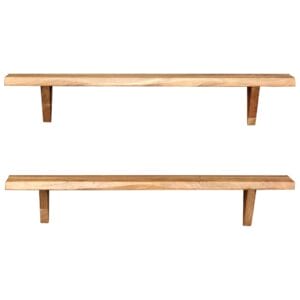 Wall Shelves 2 pcs 90x20x16 cm Solid Acacia Wood