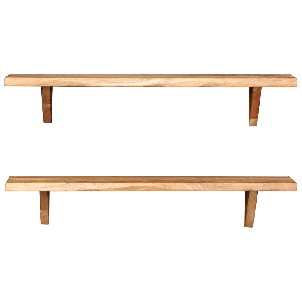 Wall Shelves 2 pcs 90x20x16 cm Solid Acacia Wood