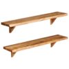 Wall Shelves 2 pcs 90x20x16 cm Solid Acacia Wood