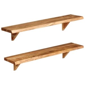 Wall Shelves 2 pcs 90x20x16 cm Solid Acacia Wood