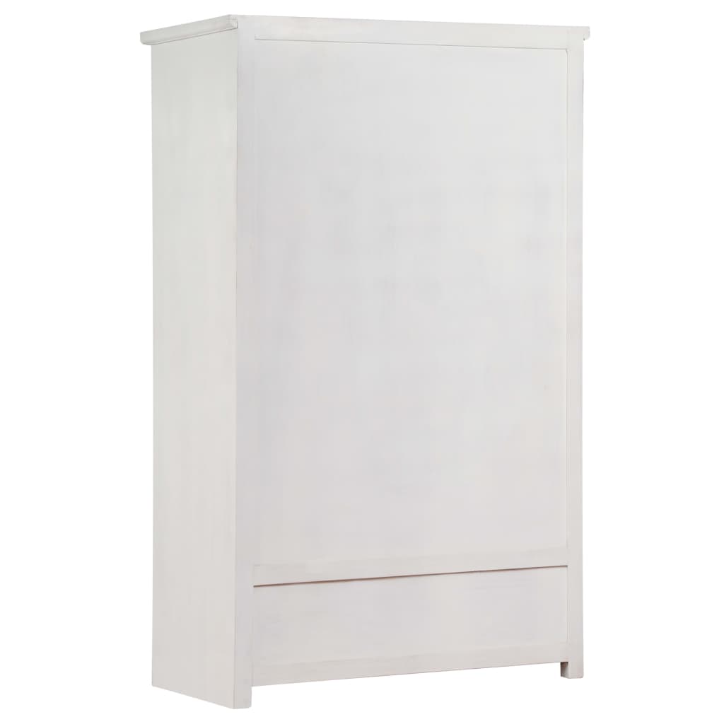 Wardrobe Handmade White 110x56x183 cm Solid Acacia Wood