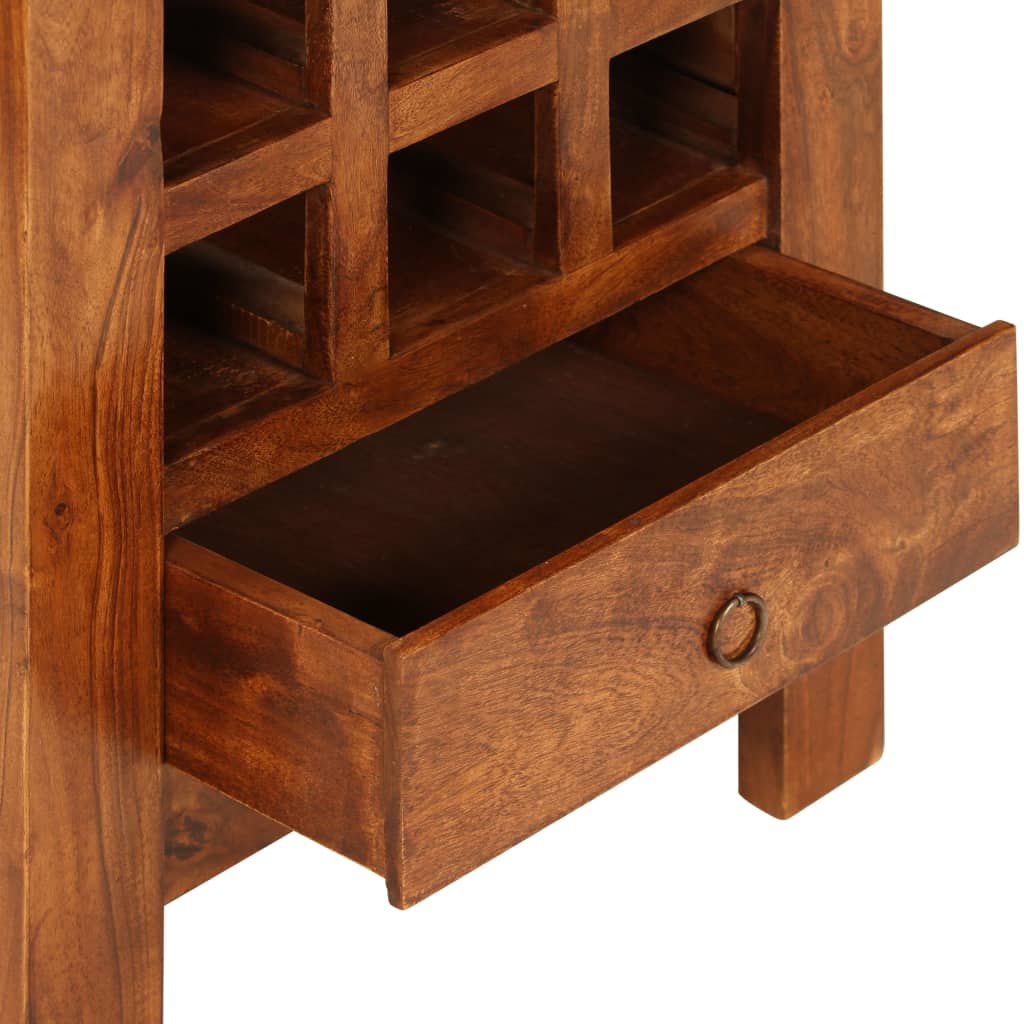 Wine Rack Solid Acacia Wood 50x37x90 cm Brown