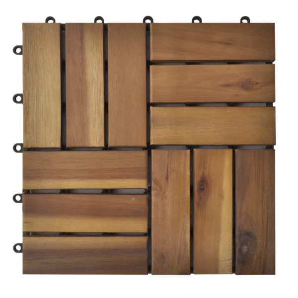10 pcs Acacia Decking Tiles 30 x 30 cm Solid Wood