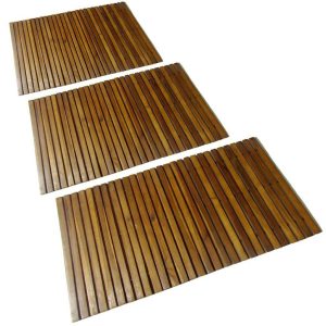 3 pcs Acacia Bath Mat 80 x 50 cm Solid Wood