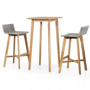 Solid Acacia Wood 3 Piece Bistro Set.